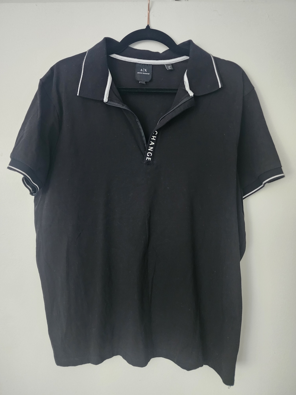 A/X Armani Exchange Black Polo with White Trim